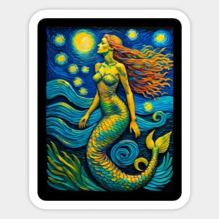 Siren in starry night Sticker